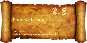 Machka Emese névjegykártya